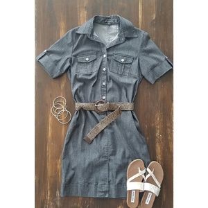 Grey Dress with Belt